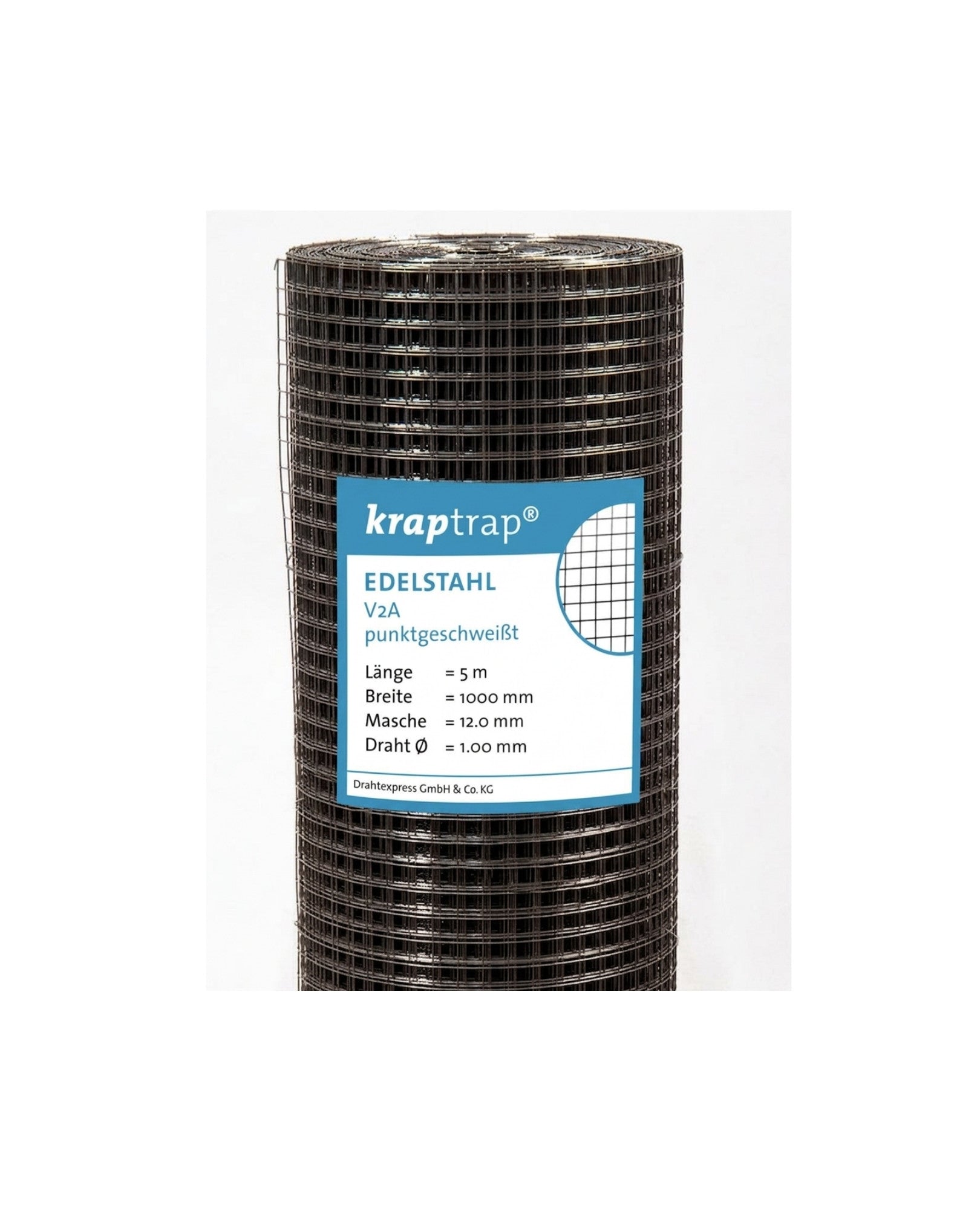 Kraptrap® schwarz pulverbeschichtet, Edelstahl Drahtgitter 12 x 12 mm mit 1,0 mm Drahtstärke