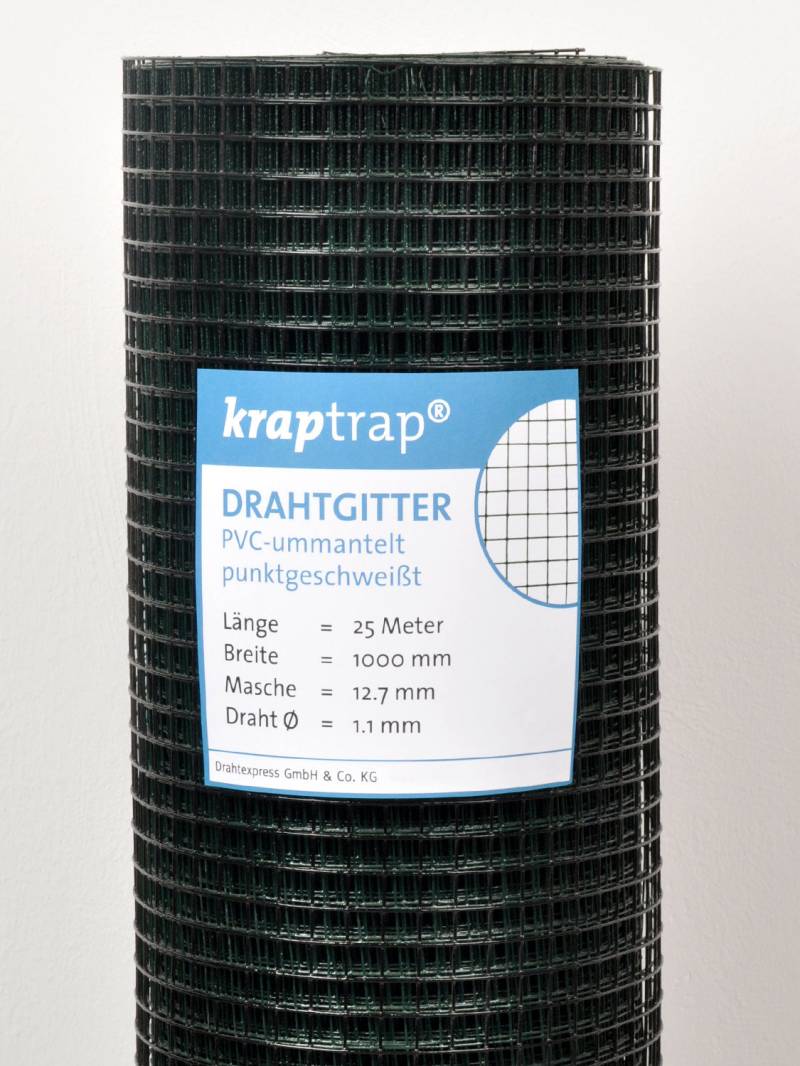 Kraptrap® schwarzes, feuerverzinktes Drahtgitter 12,7 x 12,7  mm mit 1,1 mm Gesamtstärke