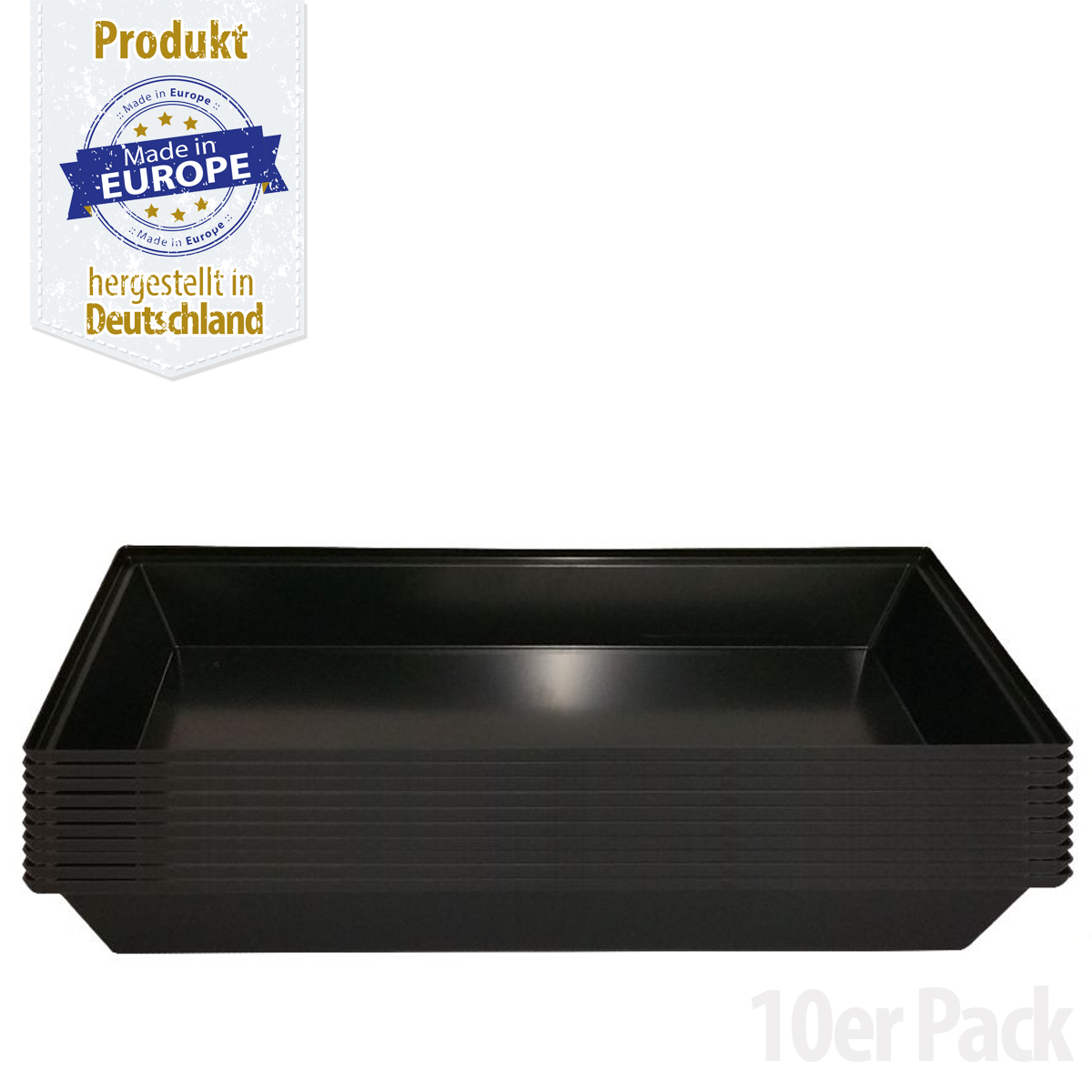 Kunststoff Wanne - Kotwanne - Kunststoff Schale - 100 x 70 cm -  ca. 70 l - 10er Pack