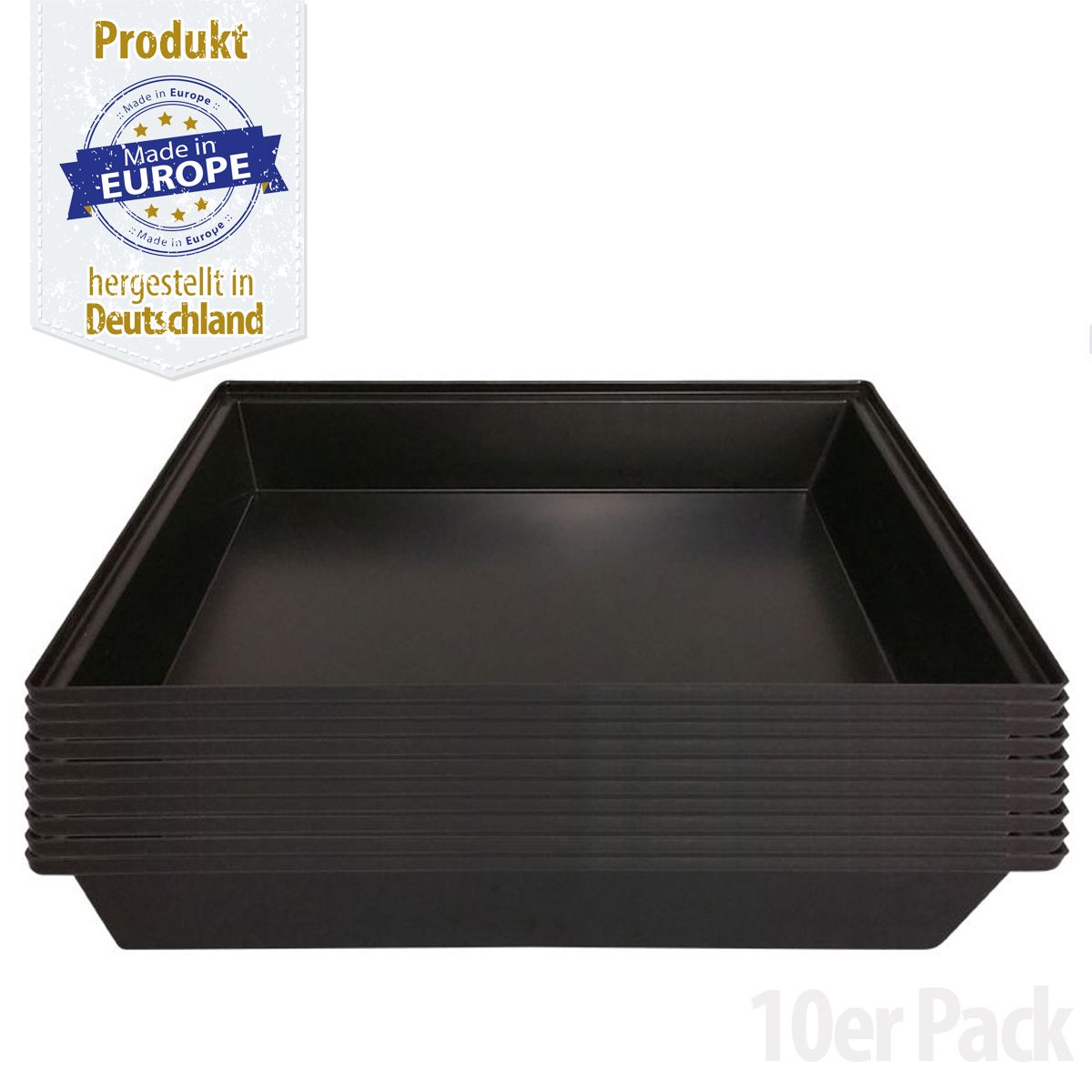 Kunststoff Wanne - Kotwanne - Kunststoff Schale - 70 x 80 cm -  ca. 56 l - 10er Pack