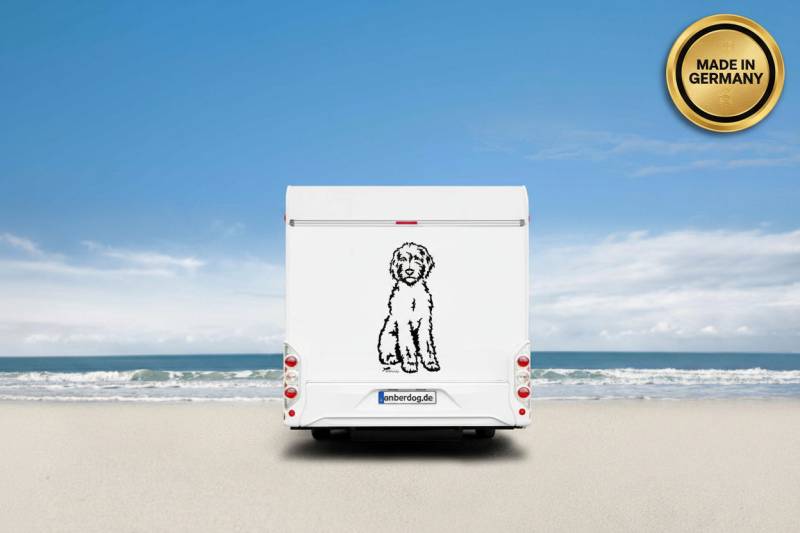Labradoodle Auto Wohnmobil Aufkleber I Wandtattoo - Schwarz / H60cm