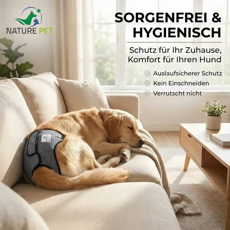 Läufigkeitshose für Hündinnen – 8 L-L / 67 - 75 cm / Rot