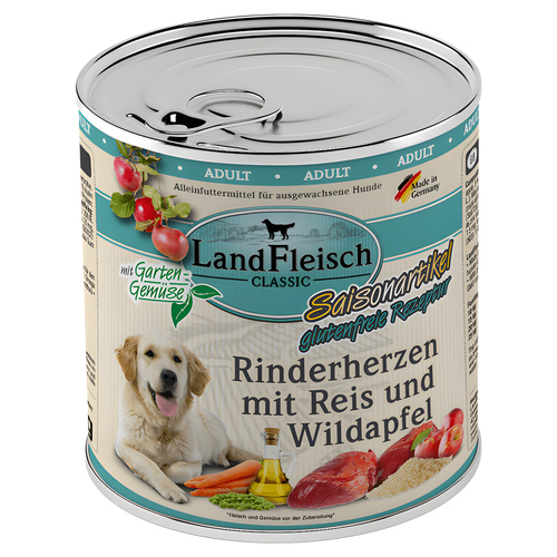 LandFleisch Classic Rinderherzen mit Reis und Wildapfel 800 g - 6 Stück