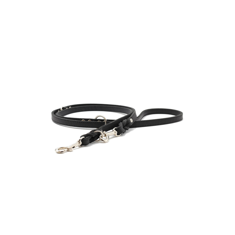 Leder-Leine Premium in Schwarz 12mm
