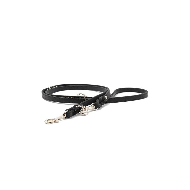 Leder-Leine Premium in Schwarz 12mm