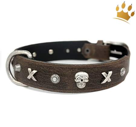Lederhalsband Piraten Antik Braun