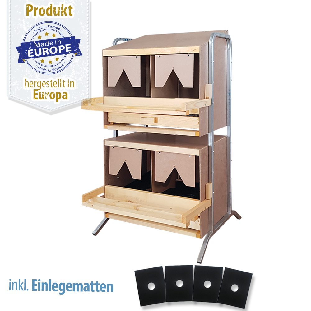Legenest/Abrollnest - Holz - 4 Abteilungen groß - mit Ständerwerk