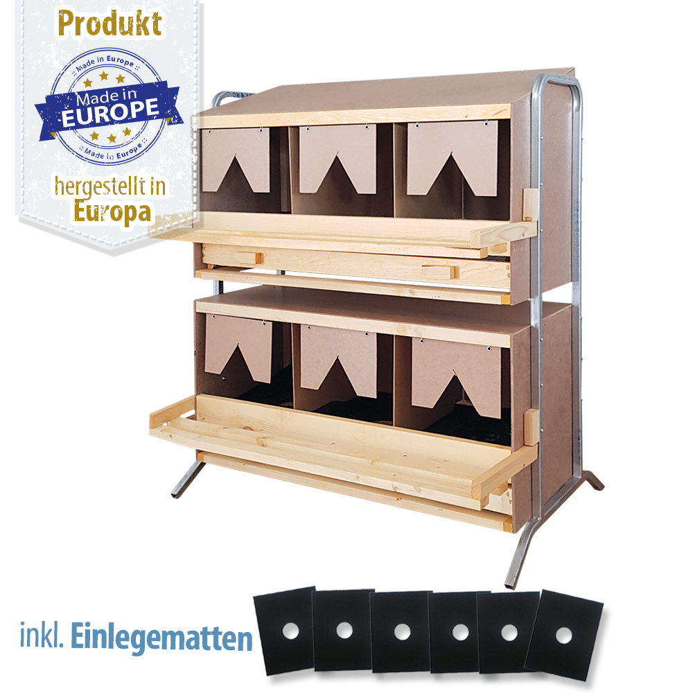 Legenest/Abrollnest - Holz - 6 Abteilungen groß - mit Ständerwerk