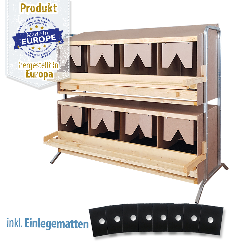 Legenest/Abrollnest - Holz - 8 Abteilungen groß - mit Ständerwerk