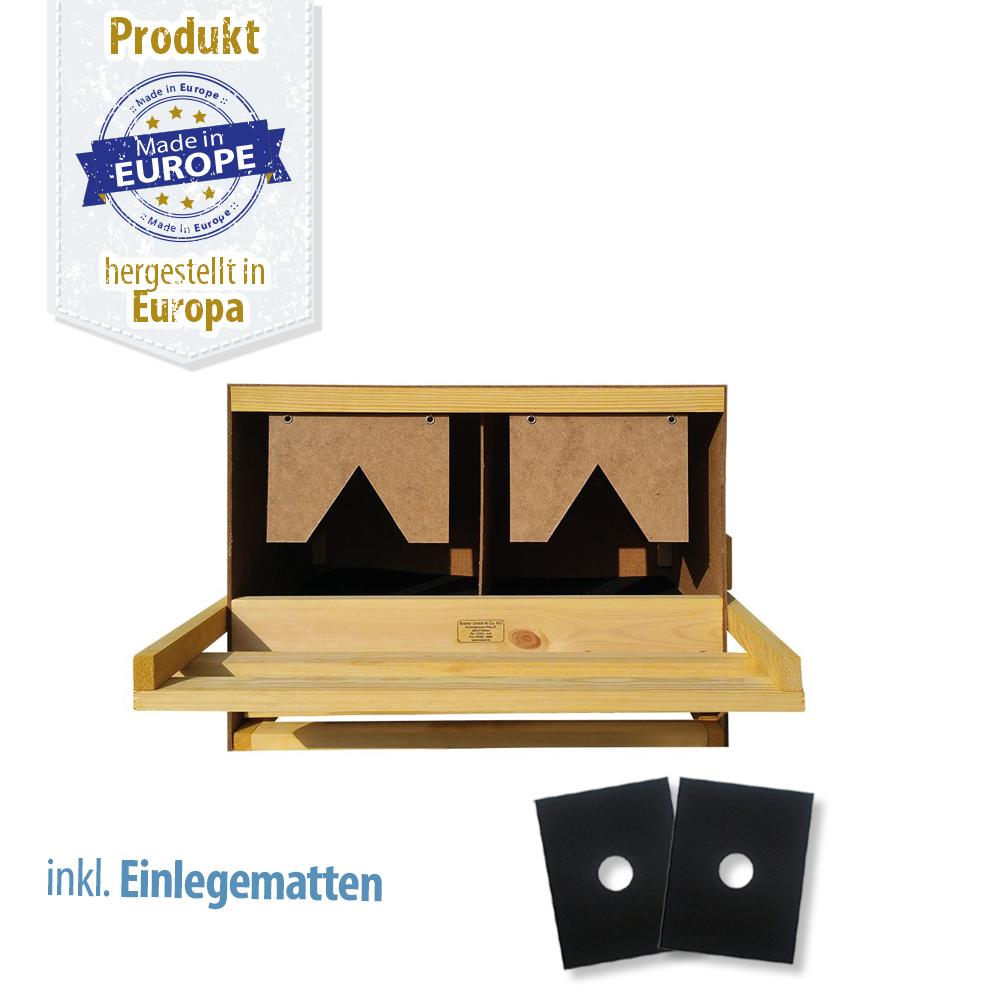 Legenest - Abrollnest - Hühnernest - Holz - 2 Abteilungen - gerade