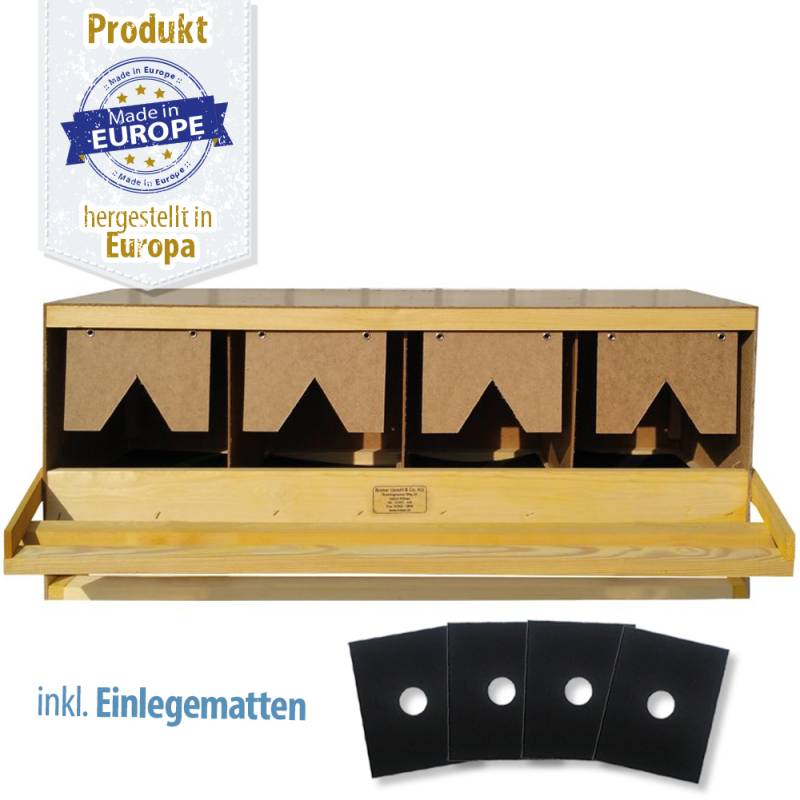 Legenest - Abrollnest - Hühnernest - Holz - 4 Abteilungen groß - gerade Legenest - Abrollnest - Hühnernest - Holz - 4 Abteilungen groß - gerade