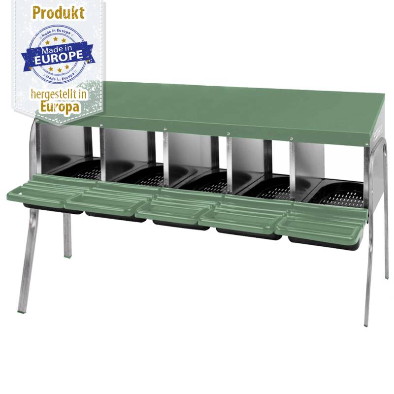 Legenest - Abrollnest - Hühnernest aus Metall 5 Abteilungen + Ständerwerk Legenest - Abrollnest - Hühnernest aus Metall 5 Abteilungen + Ständerwerk