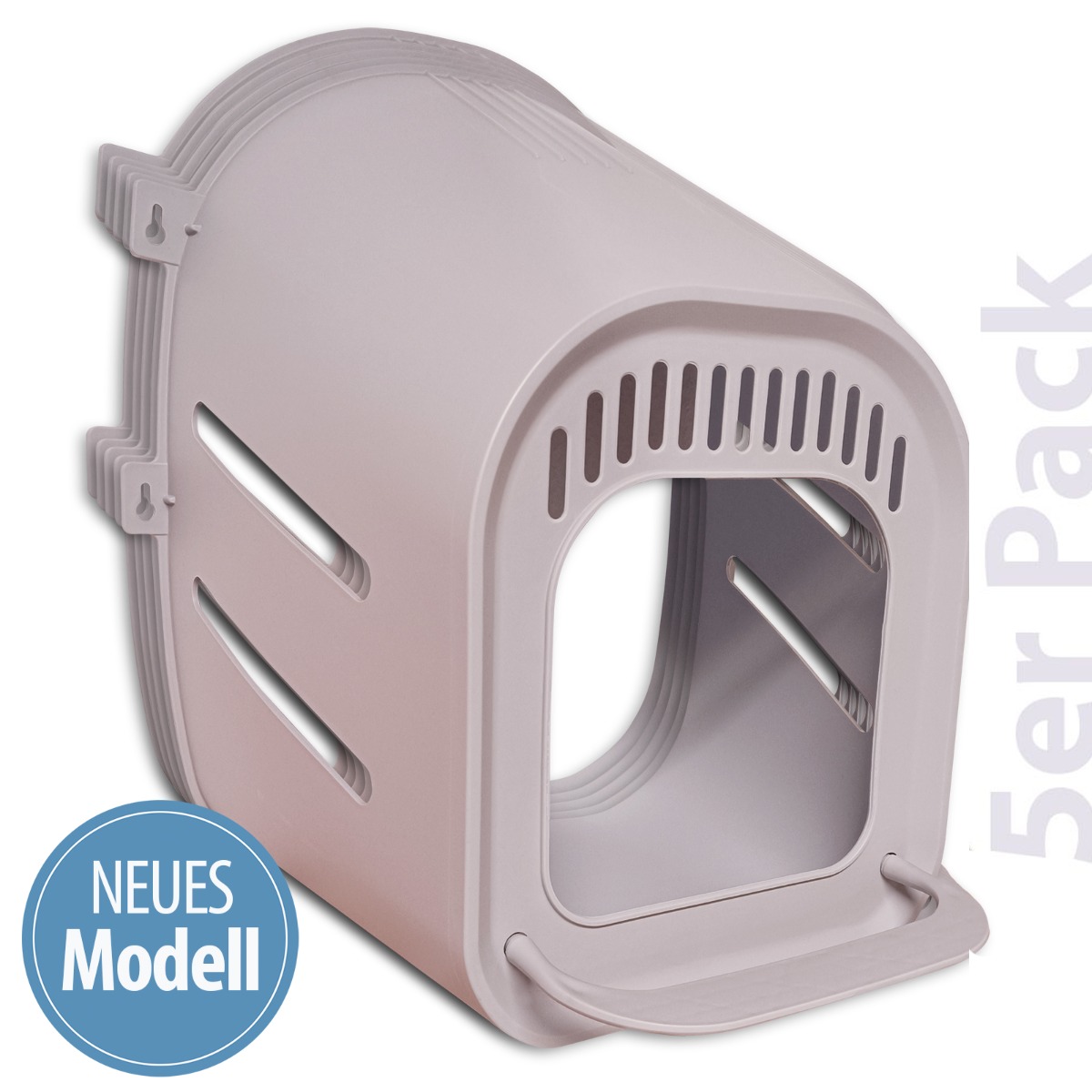 Legenest - Hühnernest - Legebox aus Kunststoff mit Sitzstange  - 5er Pack