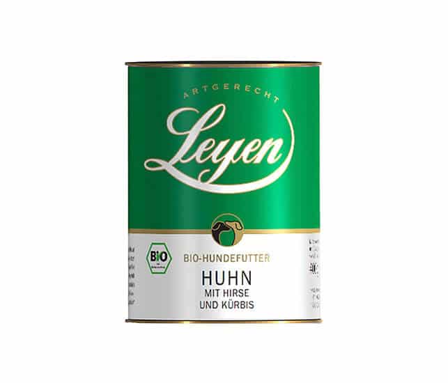 Leyen Bio Nassfutter für Hunde Huhn mit Hirse und Kürbis - Sparpaket: 6 x 800g