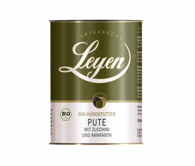 Leyen Bio Nassfutter für Hunde Pute mit Zucchini und Amaranth - Sparpaket: 6 x 800g
