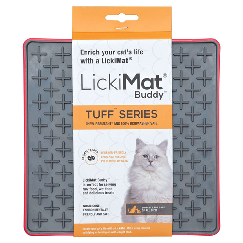LickiMat Buddy Tuff Cat red