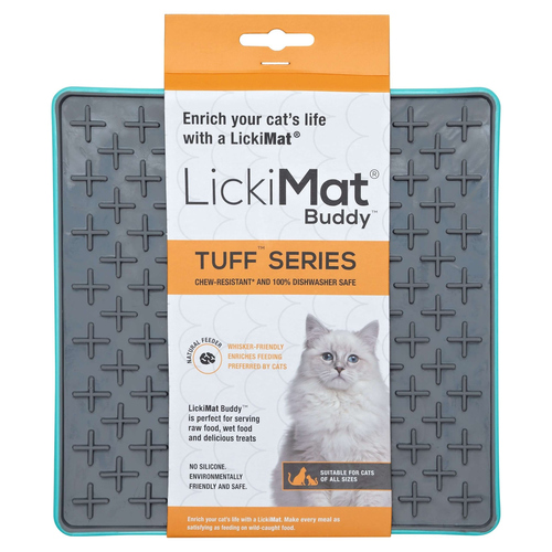 LickiMat Buddy Tuff Cat turquoise