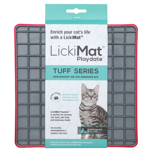 LickiMat Playdate Tuff Cat red