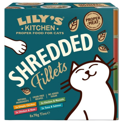 Lilys Kitchen Shredded Fillets Tins Multipack 8 x 70 g - 4 Stück