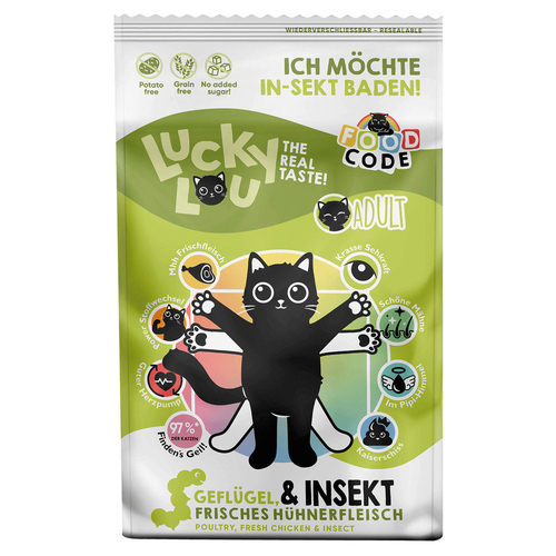Lucky Lou Adult Geflügel, frisches Hühnerfleisch & Insekt 750 g