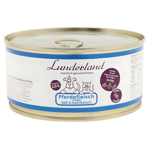 Lunderland Reinfleisch Pferdefleisch mager 300 g für Katzen