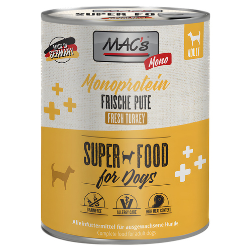 MACs Mono Sensitive mit Pute für Hunde 800 g - 6 Stück
