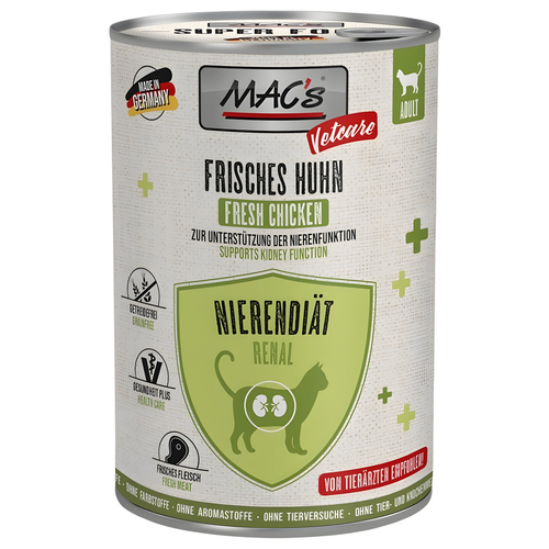 MACs Vetcare Nierendiät Huhn 400 g - 6 Stück für Katzen