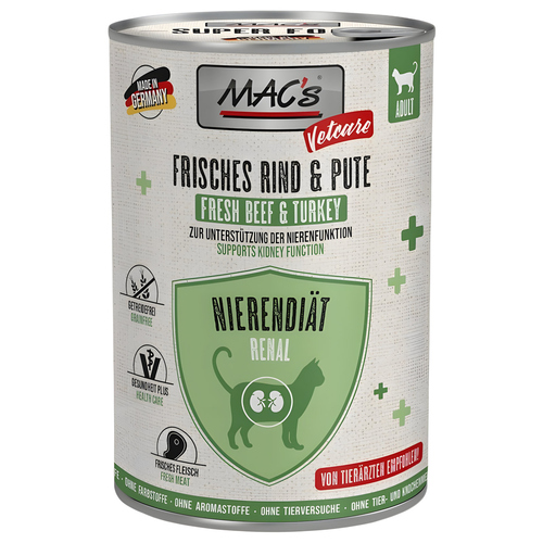 MACs Vetcare Nierendiät Rind & Pute 400 g - 6 Stück