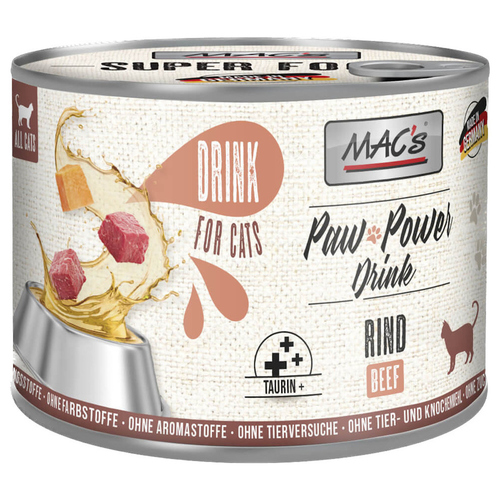 MACs Paw Power Drink Rind 200 g - 6 Stück für Katzen