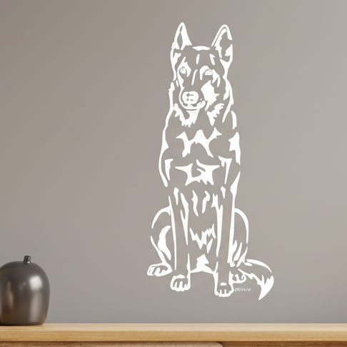 Malinois Auto Wohnmobil Aufkleber I Wandtattoo - 30cm / Weiß