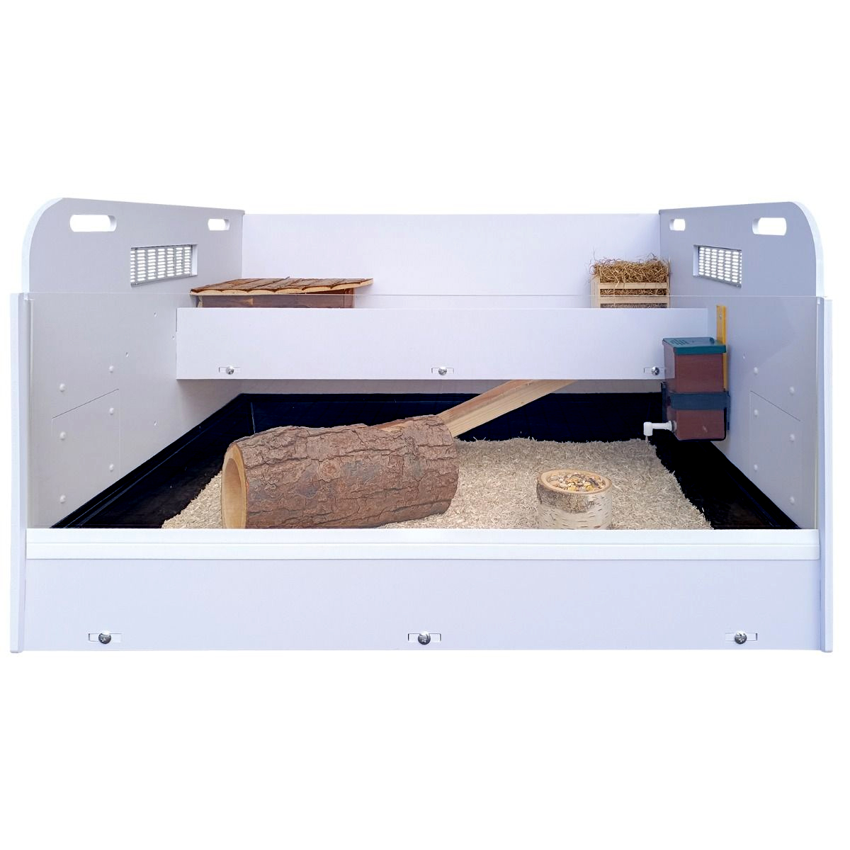 Meerschweinchen Stall - Komplettset mit Holzausstattung - Kleintierstall