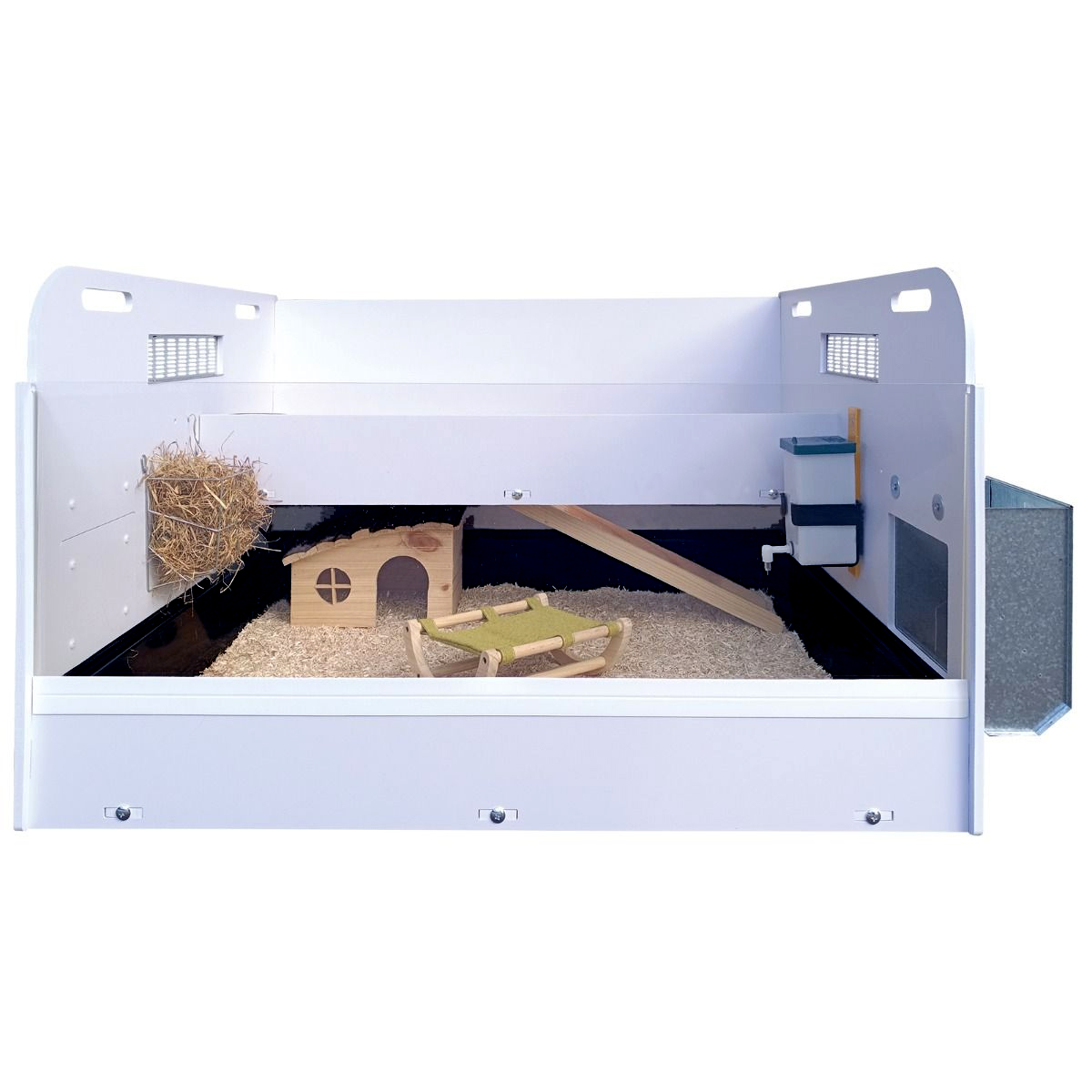 Meerschweinchen Stall - Komplettset mit Metallausstattung - Kleintierstall