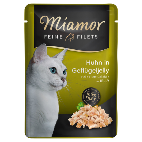 Miamor Feine Filets Huhn in Geflügeljelly Pouch 100 g - 24 Stück
