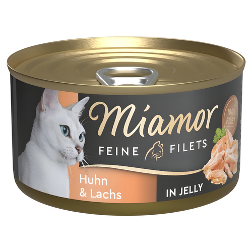 Miamor Feine Filets Lachs & Huhn in Jelly 100 g - 24 Stück