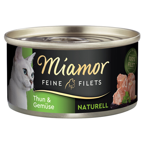 Miamor Feine Filets Naturell mit Thunfisch & Gemüse 80 g - 24 Stück