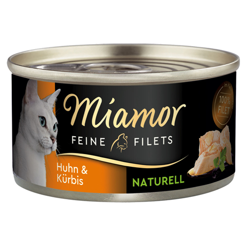 Miamor Feine Filets Naturelle mit Huhn & Kürbis 80 g - 24 Stück Miamor Feine Filets Naturelle mit Huhn & Kürbis 80 g - 24 Stück
