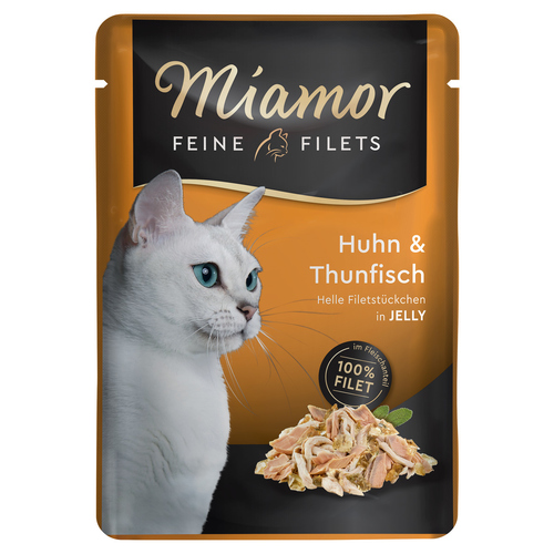 Miamor Feine Filets mit Huhn & Thunfisch in Jelly Pouch 100 g - 24 Stück