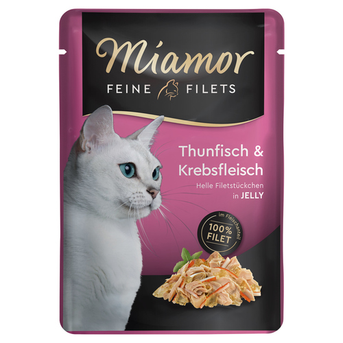 Miamor Feine Filets mit Thunfisch & Krebs in Jelly Pouch 100 g - 24 Stück