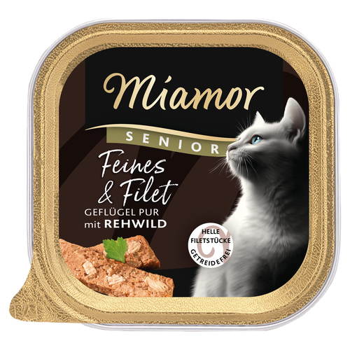 Miamor Feines & Filet Senior Geflügel Pur & Rehwild 100 g - 16 Stück