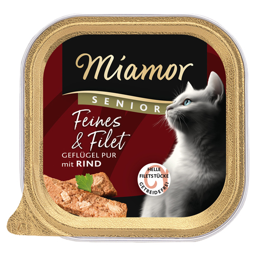 Miamor Feines & Filet Senior Geflügel Pur & Rind 100 g - 16 Stück