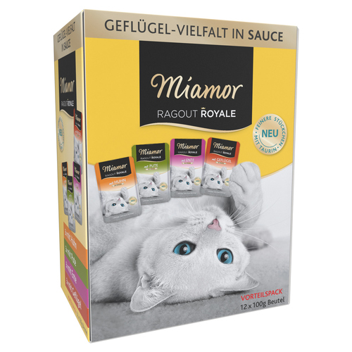 Miamor Ragout Royale Geflügelvielfalt in Sauce Multi Box 12 x 100 g - 4 Stück