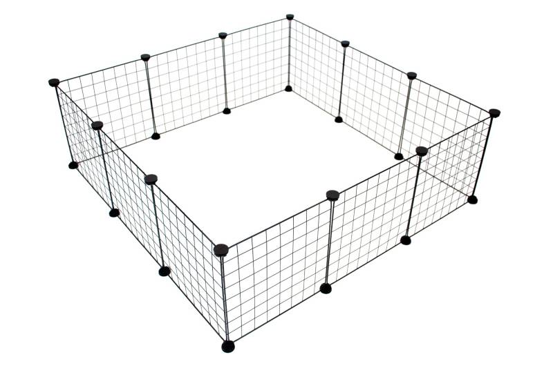 Modulares Kleintiergehege / Kleintierstall 107 x 107 x 35 cm - schwarz Modulares Kleintiergehege / Kleintierstall 107 x 107 x 35 cm - schwarz