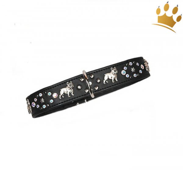 Motivhalsband franz. Bully Strass