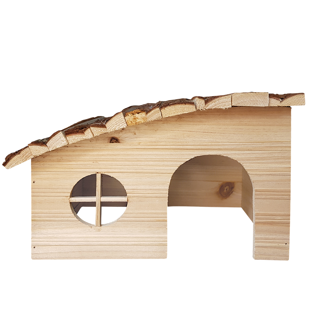 Nager Haus / Kleintier Haus Holzlodge mit Schrägdach 30 cm