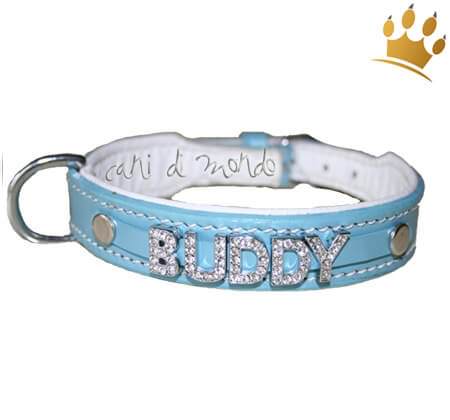 Namenshalsbänder mit Strass Blau