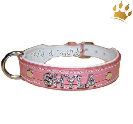 Namenshalsbänder mit Strass Rosa