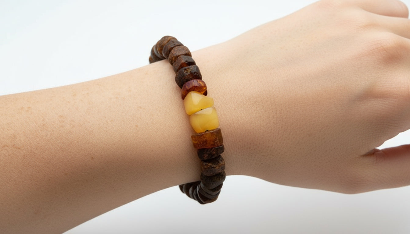 Natur Bernsteinarmband Scheiben - 21cm