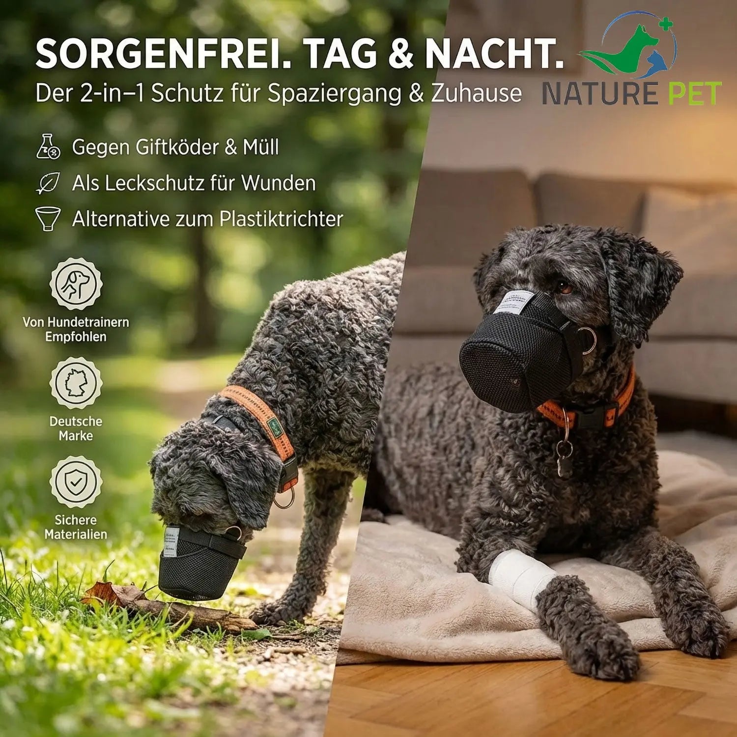 Nature Pet Giftköderschutz für Hunde – Maulkorb gegen Giftköder & Leckschutz – XS Kurz Nature Pet Giftköderschutz für Hunde – Maulkorb gegen Giftköder & Leckschutz – XS Kurz
