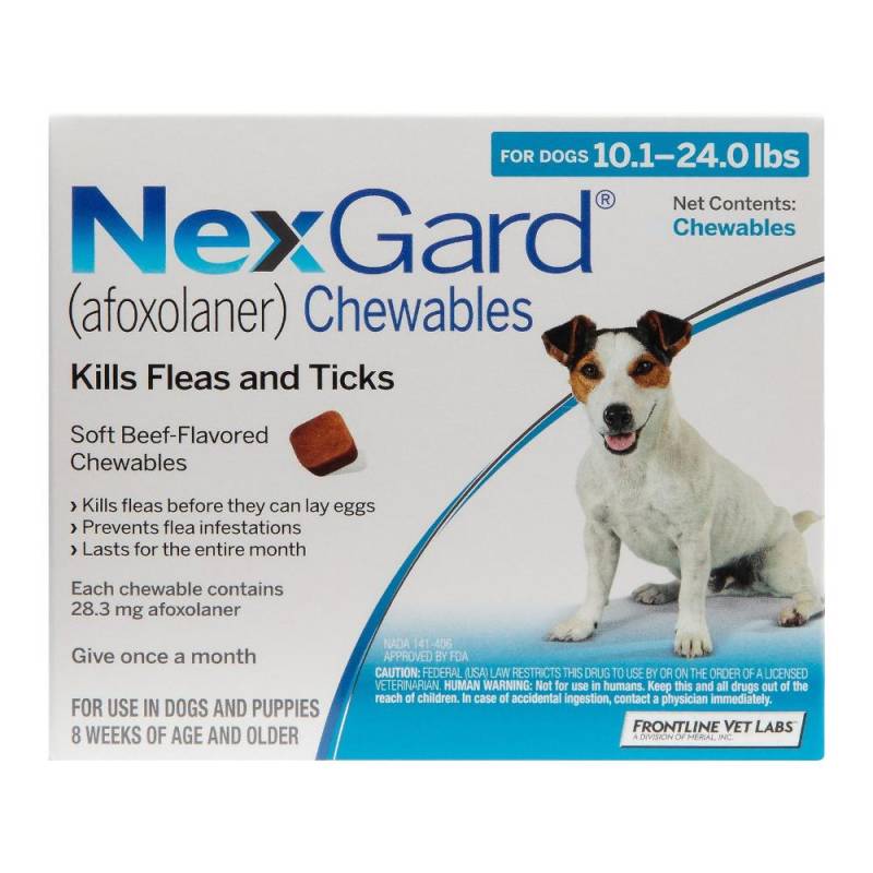 Nexgard Chewables For Medium Dogs 4-10kg (10 To 24lbs) Blue 6 Chews
