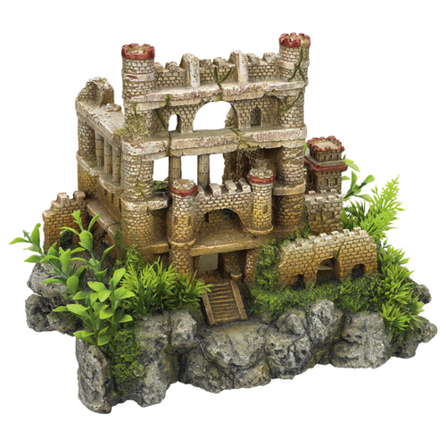 Nobby Aquariendekoration Burgruine mit Pflanzen